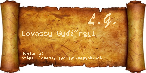 Lovassy Györgyi névjegykártya